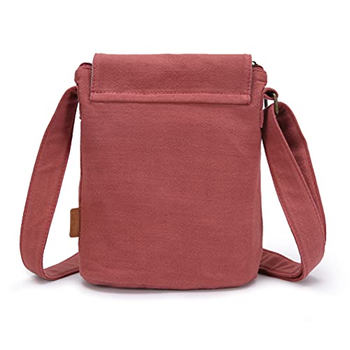 OPQRSTU Women's Retro Small Size Canvas Shoulder Bag Hippie Boho Crossbody Handbag - color: Orange