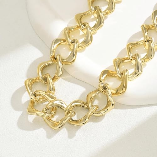 choice of all Chunky Gold Necklace Statement Necklace for Women Punk Chain Thick Gold Choker Jewelry Trendy Birthday Gifts - color: L:Chunky