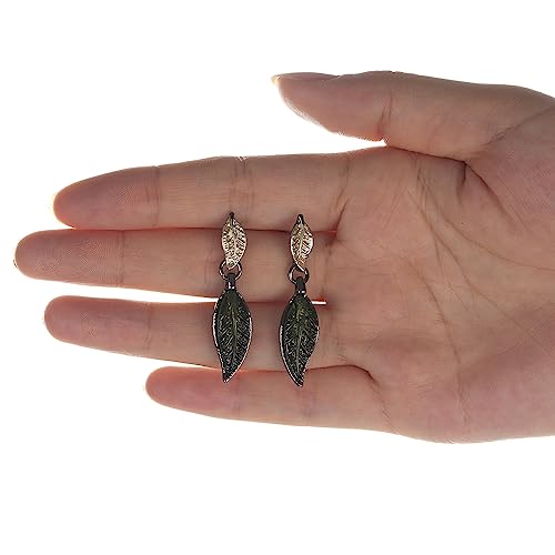 AMYJANE Vintage Statement Jewelry Set - Spring Leaf Flower Floral Plant Necklace Earring Set Crystal Rhinestone Fashion Costume Jewelry for Women Prom Party Unique Gift - style: Green Leaves Jewelry Set