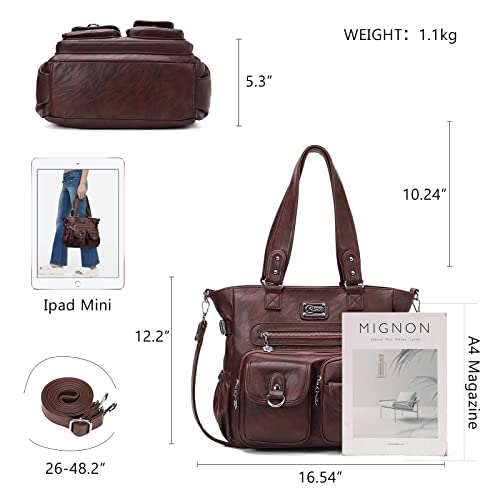 KL928 Large Purses for Women Shoulder Bag Tote Handbags Stylish Vegan Leather Hobo Bags Ladies, A-Black-4 | Large - color: 01-coffee