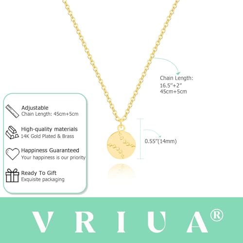 VRIUA Gold Necklace for Women - 14K Gold Plated Dainty Italian Horn Star of David Butterfly Bow Sun Lotus Volleyball Baseball Cowboy Boots Necklace Jewelry Everyday for Women - style: Baseball