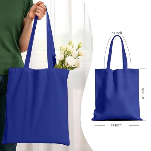 1 Pack Available Premium Canvas Reusable Tote Gift Bags,Made of Natural Canvas with Handle,Work,DIY,Shopping(Navy Blue) - color: C5-navy Blue 1 Pack