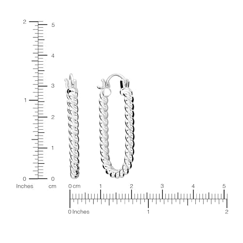 Amazon Essentials Plated Tailored Hoop Earrings - color: Silver, size: L: 1.34" X W: 0.11"