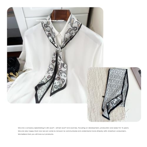 Hair Head Neck Bag Long Scarf Versatile Wrap for Women Soft & Lightweight for Everyday Chic - color: 118 Colorful Paisley 5.12 X 59 Inch
