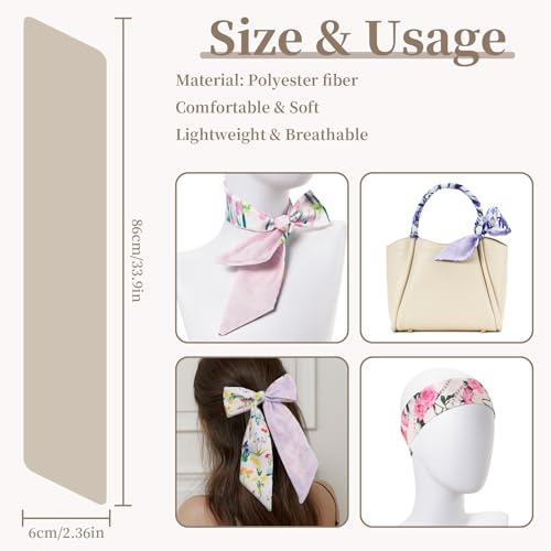 QIUTIMIY 4 Pack Purse Scarf Handbags Skinny Twill Hair Scarves Narrow Neck Scarf Band Women Fashion Accessories Bag Charms - color: Style 2-2