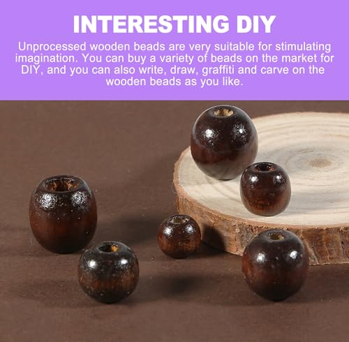 140 Pcs Hole Natural Wooden Hair Beads for Braids Dreadlock Locs Hair Accessories for Women Men and Girls Craft Supplies