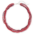 Noessla Beaded Statement Necklaces for Women Layered Chunky Bead Necklace Fashion Costume Jewelry Gifts for Mom - color: 029-Red