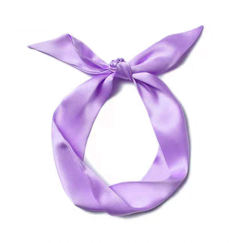 10 Pcs Long Thin Small Skinny Scarf Satin Neck Tie Ribbon Choker for Women Girls - color: Light Purple
