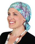 Hats Scarves & More Chemo Scarf Head Scarves for Women Cancer Headwear Headscarf Head Coverings 28 Inch Square Batik - color: Aqua Palms