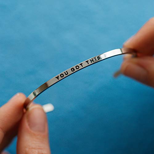 MantraBand - Mantra Band Bracelet - Gold color - Inspirational Engraved Adjustable Cuff - Gifts for Women, Sisters, Friends, Family - style: YOU GOT THIS