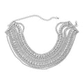 Rhinestone Bling Multi-layered Faux Diamond Choker Necklace for Women Unisex,Sparkly Iced Out Tennis Shiny Collar Neclace Prom Party Formal Dressy Necklace Statement Crystal Jewelry - color: silver
