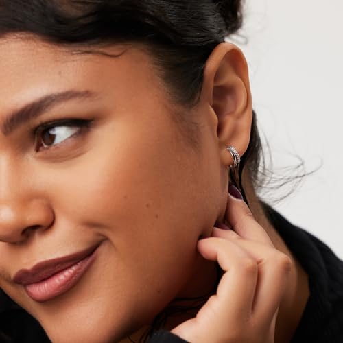 Ana Luisa Double Hoop Earrings for Women - 14K Gold Plated & Silver Rhodium Huggie Hoops - Hypoallergenic, Water-Resistant, Tarnish-Free, Small, Dainty & Trendy Two Hoop Earring Styles for Daily Wear - color: Silver Cubic Zirconia, size: Mini