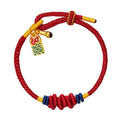 Tibetan Lucky Bracelet for Women Lucky Charm Bracelet Braided Good wishes Buddhist Style Adjustable Wrist Bracelet Red Rope Bracelets - color: Red