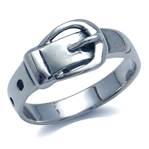 Silvershake Antique Finish 925 Sterling Silver Belt Buckle Band Ring