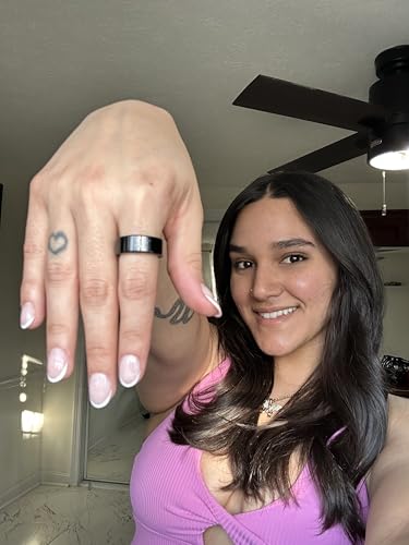 FREEZE2TRIM Vital Health Smart Ring for Women Rings for Men with Fitness, Sleep Monitor, Heart Rate, Activity Tracking, App (Size 8), Black - size: Size 8