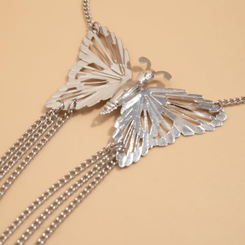 Xerling Boho Hollow out Butterfly Arm Bracelets Chains Tassel Armband Armlet Upper Arm Band Festival Costume Jewelry for Women