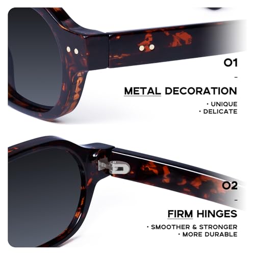 mosanana Retro Hexagon Sunglasses for Women Trendy Small 2026 MS52595 - color: C4 Tortoise/Grey