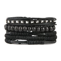 HZMAN Wrap Bracelets Men Women, Hemp Cords Wood Beads Ethnic Tribal Bracelets, Leather Wristbands - style: Wooden bead style 7