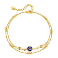 Yumikoo 18k Gold Plated Anklet Ankle Bracelets for Women - style: Evil Eye Layered