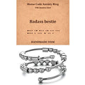 Morse Code Rings for Women, Stainless Steel Spinner Ring Fidget Rings for Anxiety Ring Morse Code Rings Inspirational Gifts Jewelry Women Birthday Graduation Gifts for Best Friends - style: 20 B*dass bestie