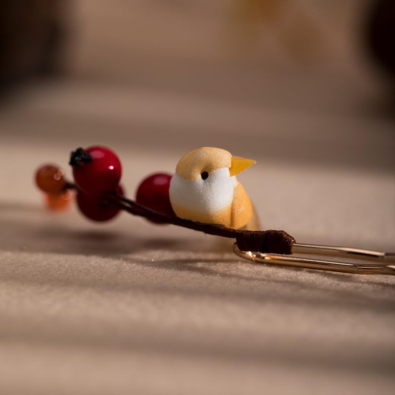 Pomegranate Bird Hairpin Chinese Hanfu and Style Hair Retro Flower with Metal Handmade Hair Clip Hair Accessories for Women Girls Long Hair (Pomegranate Bird) - color: Pomegranate Bird