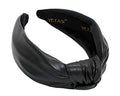 Black Leather Headbands for Women Stylish Year-round Wearable All Day. Head bands Adult Women Trendy Head bands for Women's Hair Knotted Headband is a Top Knot Womens Fashion Designer for Girls - color: Black