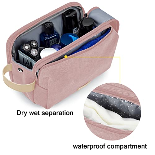 BAGSMART Toiletry Bag for Women, Cosmetic Makeup Bag Organizer, Travel Bag for Toiletries, Dopp Kit Water-resistant Shaving Bag for Accessories, Pink-Large - color: Pink, size: Large
