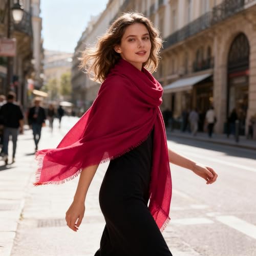 K-Elewon Large Square Scarf 51" Cotton and Linen Hand feel Scarf Fashion Scarves Hair Wrapping Scarfs Neck Scarves for Women - color: H2313