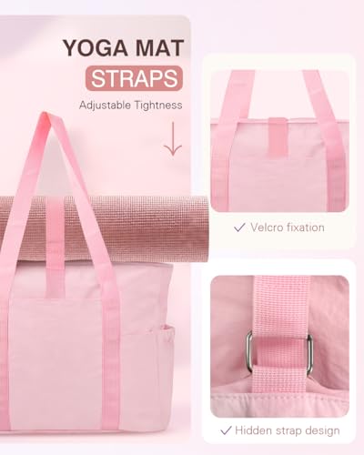Tote Bag for Women, 26L Capacity Travel Purses Work Bag, Small Zipper Tote Bag for Travel Nurse Gym Teacher - color: Pink
