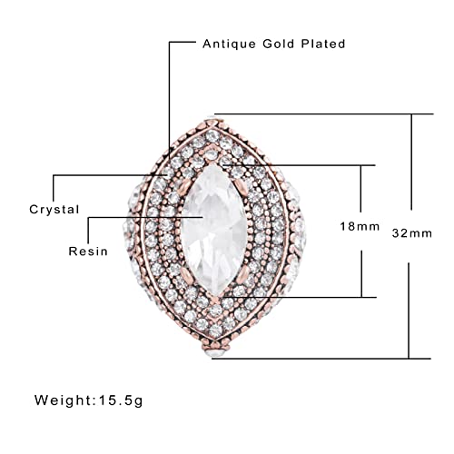 Women Ring - 32mm Turkish Style Gemstone Women Jewelry J0769 - color: White