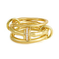 SLOONG Gold Stackable Rings for Women Non Tarnish, Dainty 18K Gold Plated Cubic Zirconia Rings, Silver Rose Gold Rings Set, Multi Ring Mixed Metals Stackable Ring Set for Women - style: 3PCS Gold