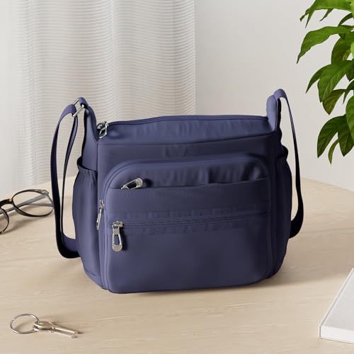 NOTAG Crossbody Bag for Women Waterproof Shoulder Bag Messenger Bag Casual Nylon Purse Handbag - color: Navyblue-l