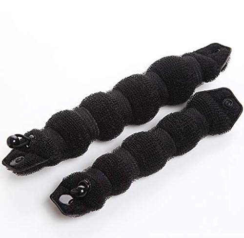 Set of 2 Black Magic Hair Styling Styler Hot Hair Donut Bun Ring Styler Maker for Women Lady Girls (1 large+1 small)