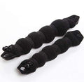 Set of 2 Black Magic Hair Styling Styler Hot Hair Donut Bun Ring Styler Maker for Women Lady Girls (1 large+1 small)