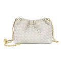 Joryin Woven Women's Crossbody Bag & Evening Purse, Trendy Dumpling Clutch & Hobo Cloud Shoulder Bag Trendy Dumpling Clutch - color: Woven Leather-light Beige