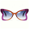 Chicid Oversized Butterfly Sunglasses for Women, Funky Sunglasses with UV400 Protection Non-Polarized Lenses - color: A02 Purple Framen/Gradient Grey