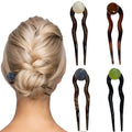 4 Pcs French Hair Forks U Shaped Hair Pins Vintage Bun Hair Sticks French Hair Pins for Women Girls,Random Style