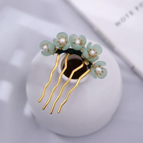 Vintage Style U Shaped Hair Clip, Hair Bun Fork Sticks Side Comb, 4 Prong Accessory
