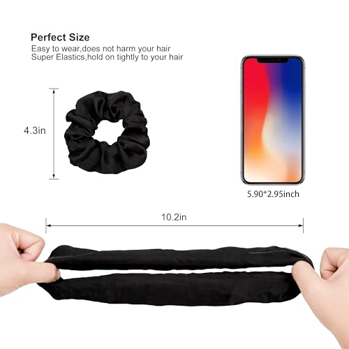 Hair Ties Scrunchies for Women's, Big Scrunchies Both for Thick Hair or Thin Hair Curl Hair No Crease Ponytail Holder No Hurt Your Hair - color: Soft Brown