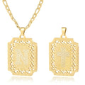 LETFLY Initial Necklaces for Women Men, 18K Gold Plated Letter Cross Pendant Necklace Alphabets A-Z Figaro Chain Jewelry Gifts - color: Square, style: Letter N