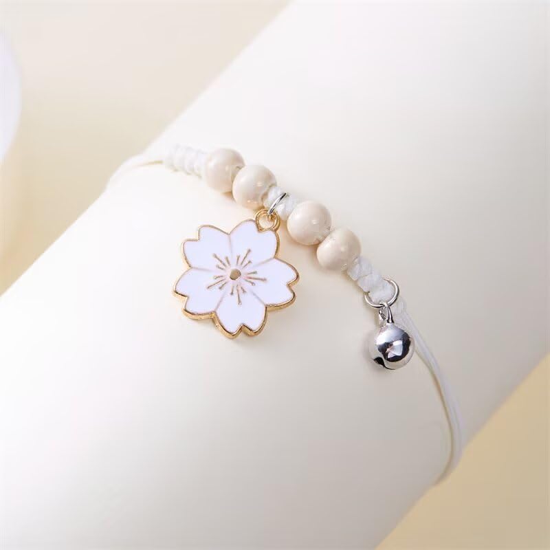 Todu Boho Flower Bracelet Cherry Blossom Beaded Hand Woven Friendship Bracelet for Women Bohemian Jewelry Mother's Day Gift