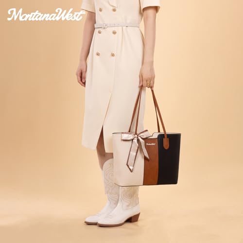 Montana West Tote Bags for Women Top Handle Satchel Purses - color: Three Chocolate B