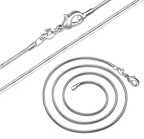 Fashion 925 Sterling Silver 1mm Snake Chain Necklace Jewelry Chain 16" - 30" for Men & Women (28 Inches) - size: 28 Inches