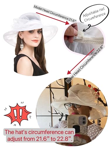 SAFERIN Women's Organza Church Fascinator Bridal Tea Party Wedding Hat - color: Tz-blue
