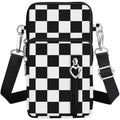 BIAOTIE Lightweight Small Crossbody bags Cell Phone Purses Travel Pouch Shoulder Bag for Women - color: Black Checkered