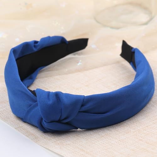 Knot Headband Blue Knotted Hair Bands Fashion Accessories for Women Girls Birthday Wedding Holiday Party Supplies - color: Royal Blue