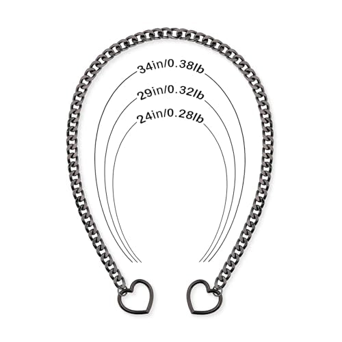 Heart O-ring Slip Chain Necklace For Women, Handmade Punk Gothic Cuban Necklace Jewelry Adjustable Lariat Y-Necklace - color: Black, size: 29"
