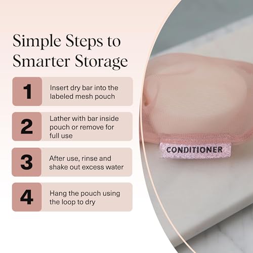 Kitsch Bar Soap Saver Pouch – Patented Mesh Soap Bag for Shampoo and Conditioner Bars - Extends Use & Prevents Soggy Mess - Recycled Beauty Bar Bag, Eco-Friendly - 2pc Set, Blush & Terracotta - color: Blush & Terracotta