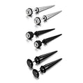Aroncent 12PCS Stainless Steel Fake Tapers Mens Earrings Illusion Tunnel Cheater Piercing Jewelry Set for Men Women - color: A2
