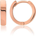 14kt Gold Huggie Hoop Earrings Minimalist Small Simple Thin huggies For Women and Men Polished Flat Hinged Hoop - color: Rose Gold